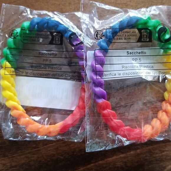 PRIDE rainbow set of 2 bracelets wristbands - Picture 5 of 6